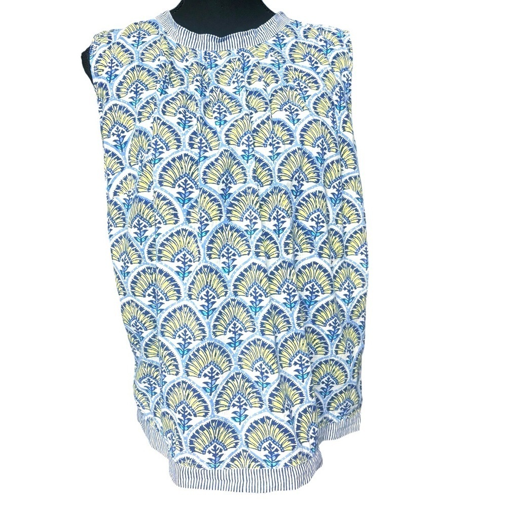 ROBERTA ROLLER RABBIT SLEEVELESS TOP WITH TIE AT NECK SIZE SMALL